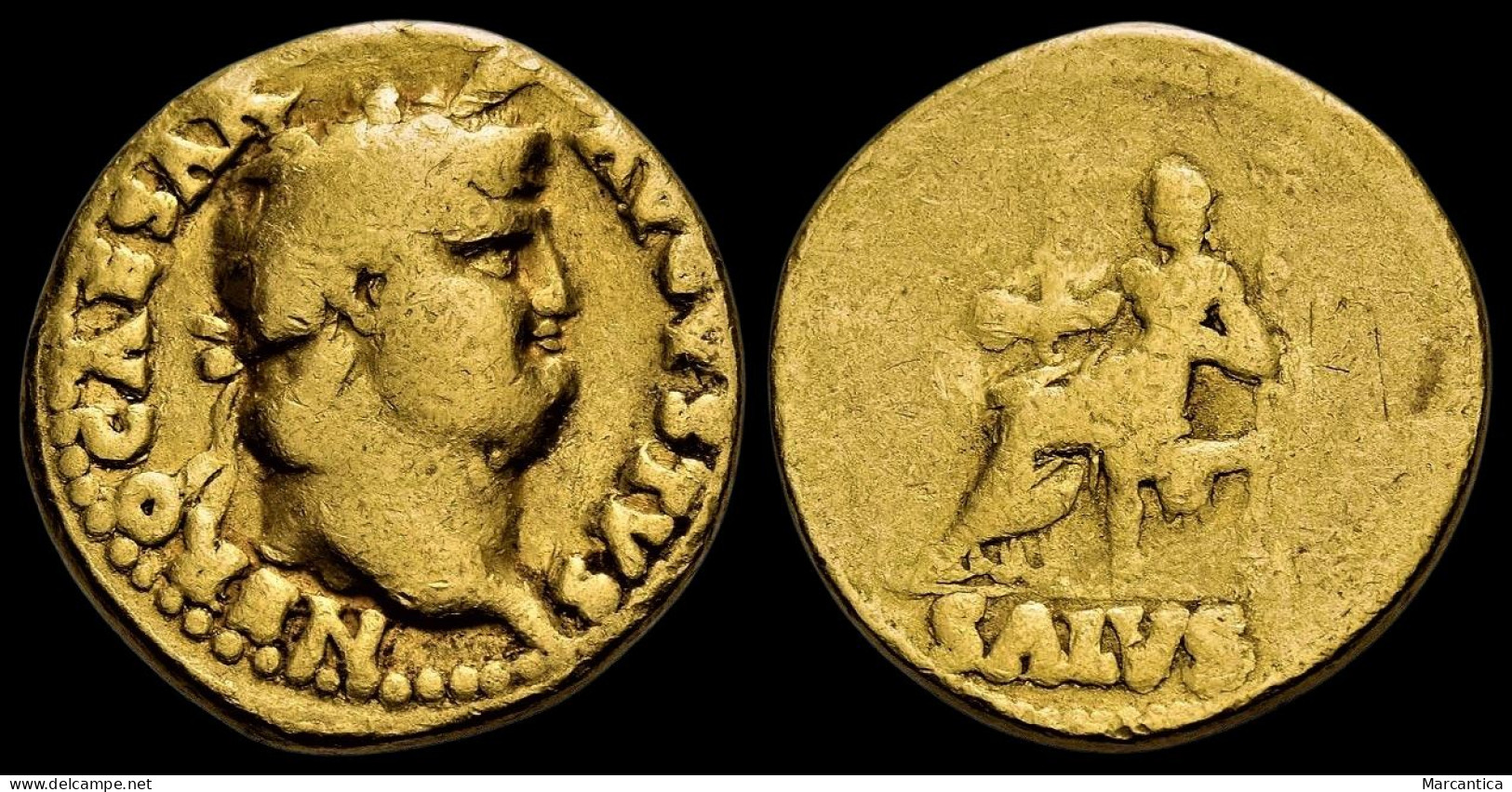 NERO. AD 54-68. AV Aureus. Rome Mint. Circa AD 66-67. - Les Julio-Claudiens (-27 à 69)