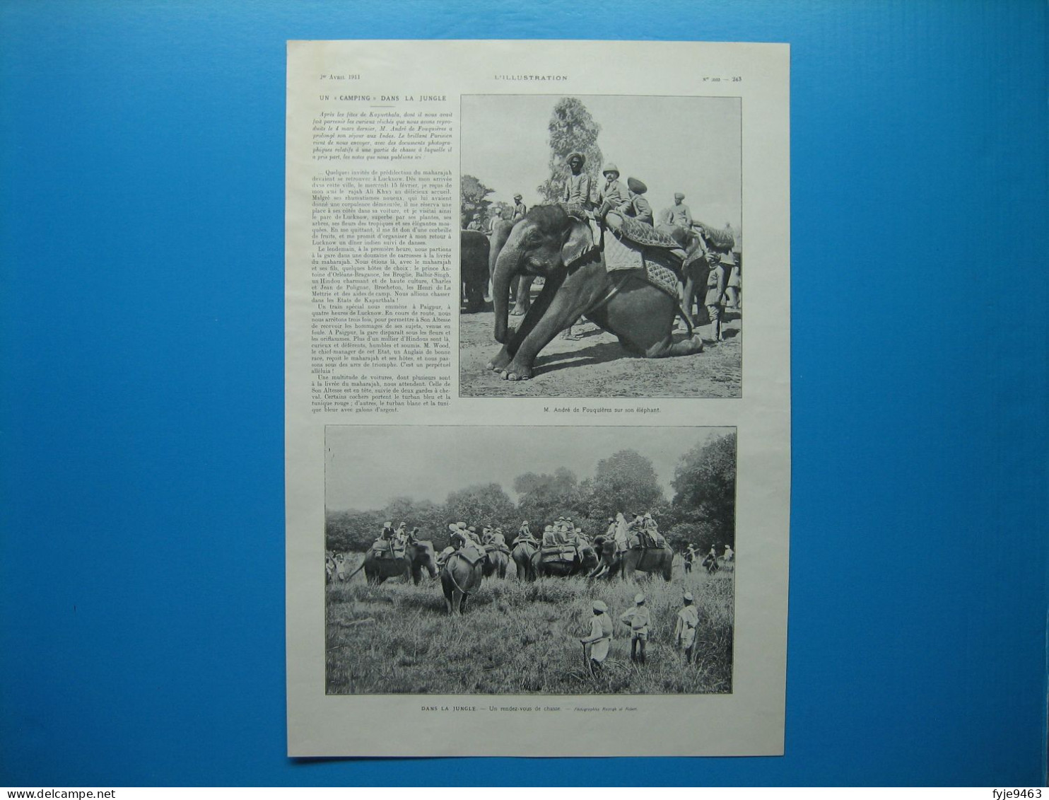 (1911) KAPURTHALA (Inde) - Un Rendez-vous De Chasse Avec Des Éléphants - Non Classés