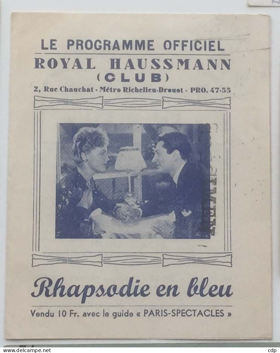 Programme Cinéma ROYAL HAUSSMANN   PARIS - Programmi