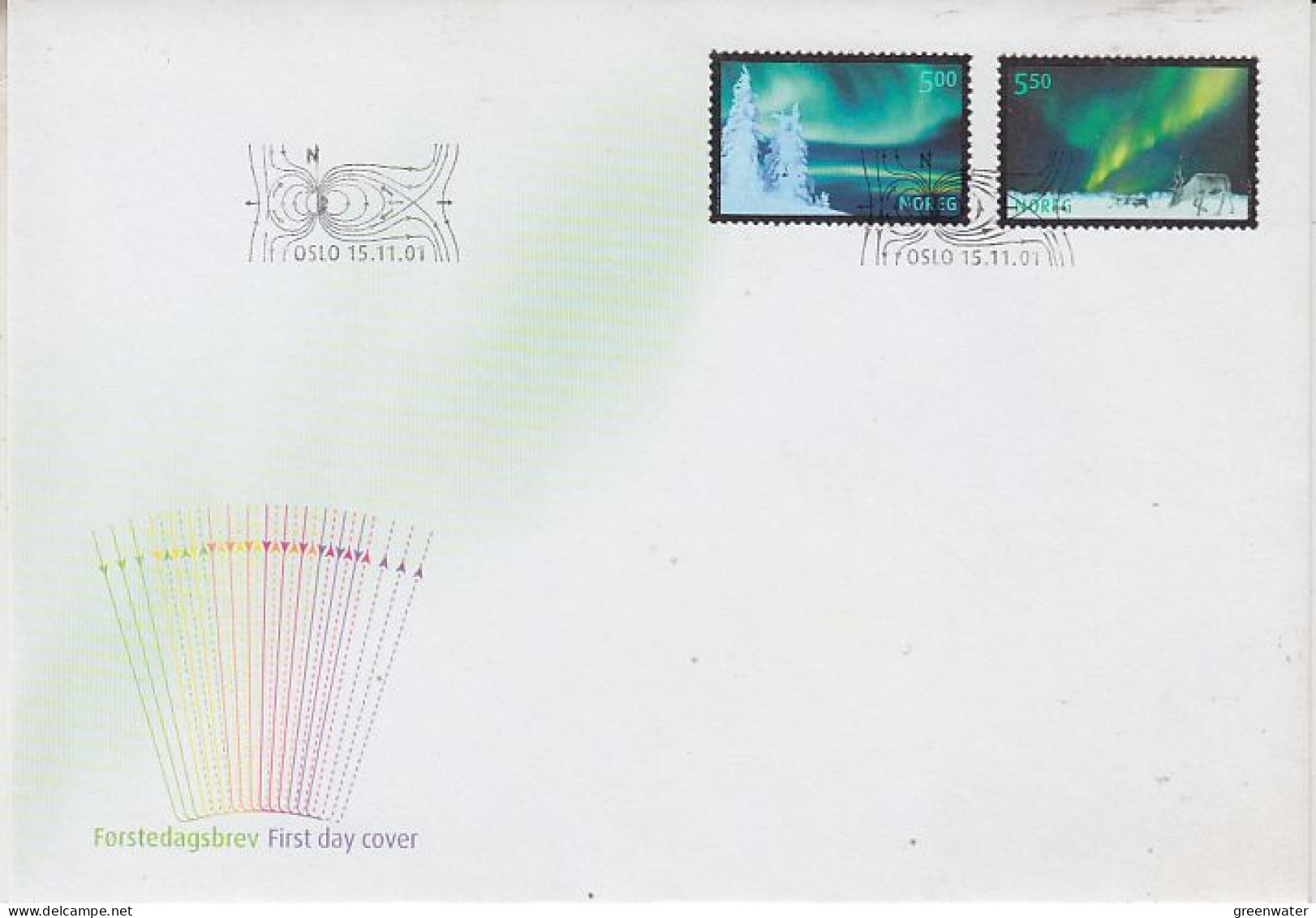 Norway 2001 Polar Light 2v FDC (59881) - FDC