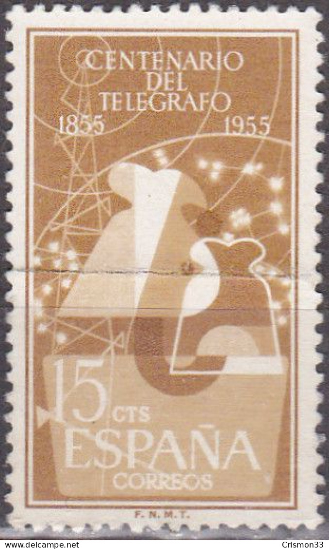 1955 - ESPAÑA - CENTENARIO DEL TELEGRAFO - EDIFIL 1180 - Used Stamps