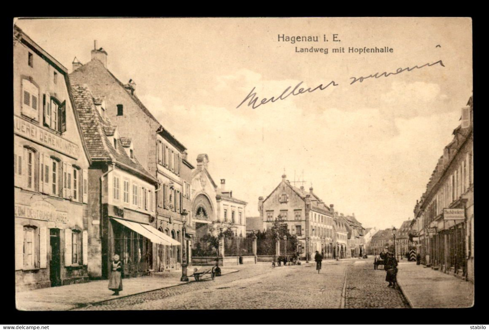 67 - HAGUENAU - LANGWEG MIT HOPFENHALLE - BRAUEREI DERENDINGER - Haguenau