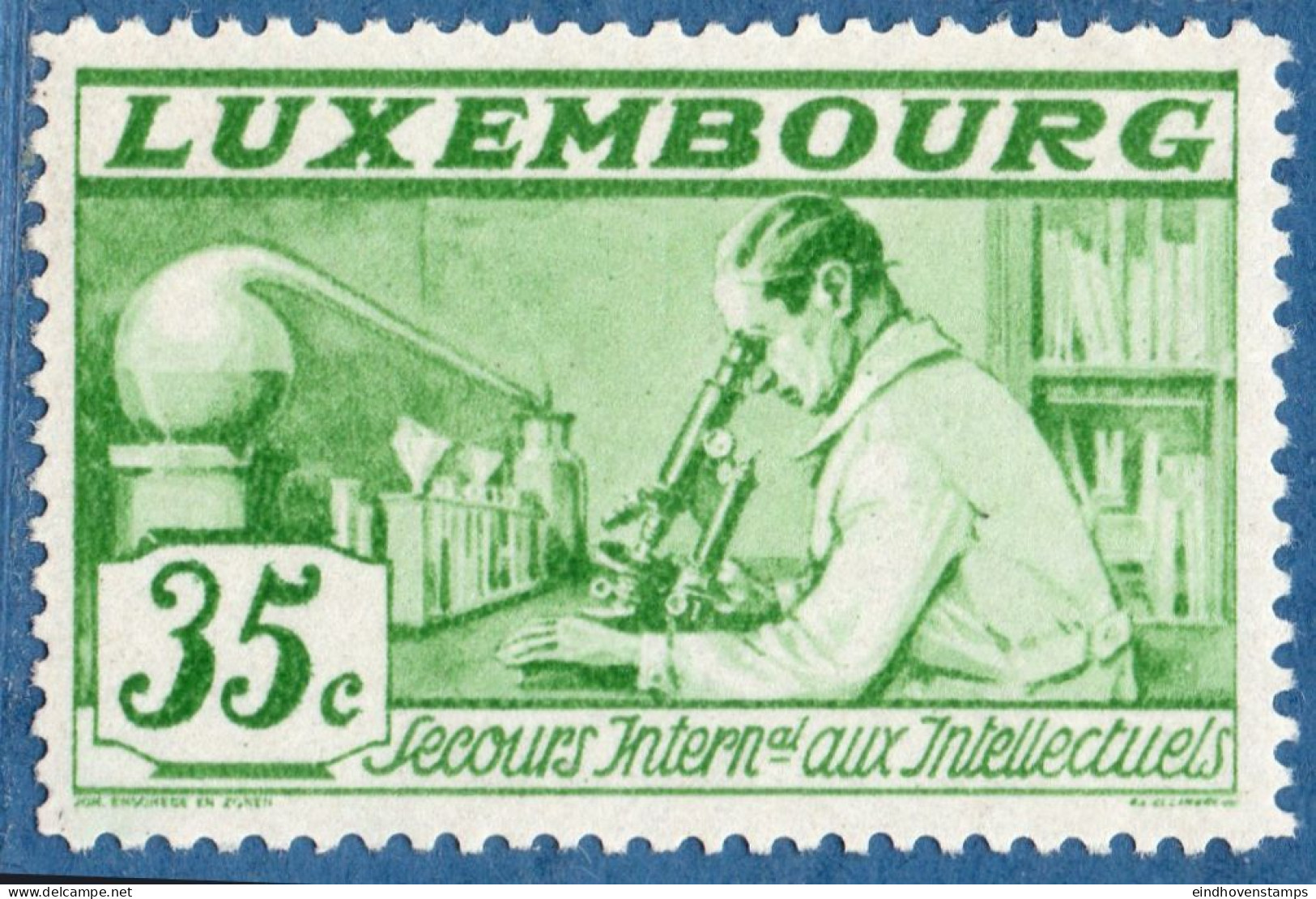 Luxemburg 1935 35 C Chemist, International Aid Emigrated Scientists 1 Value MH Microscope, Retort - Autres & Non Classés