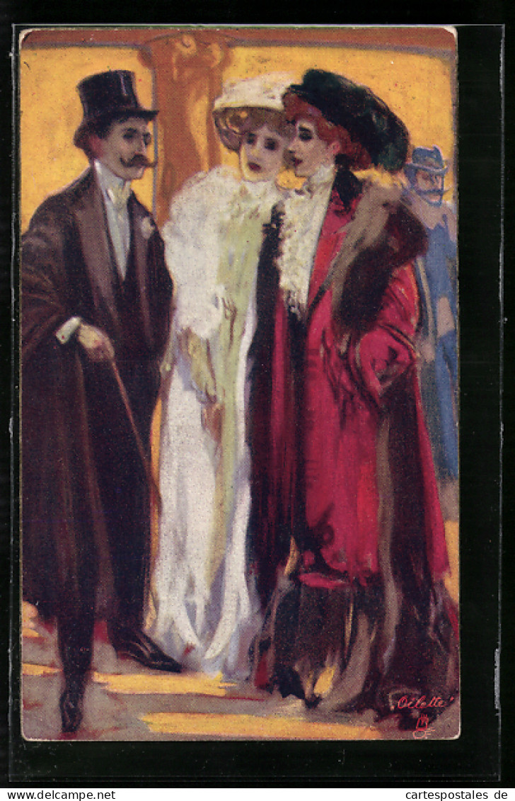 Künstler-AK Raphael Tuck & Sons Nr.: 1222, Ein Mann Und Zwei Frauen In Eleganter Abendkleidung  - Tuck, Raphael