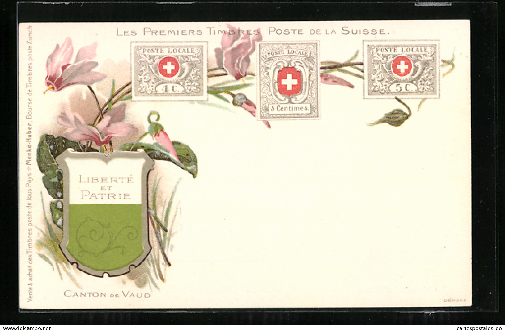 AK Die Ersten Briefmarken Der Schweiz, Kanton Waadt-Vaud  - Timbres (représentations)