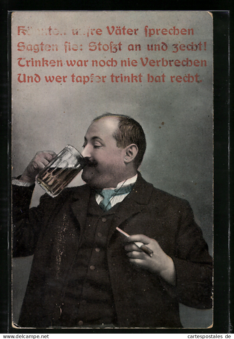 AK Trinker Mit Bierkrug Und Zigarre  - Autres & Non Classés