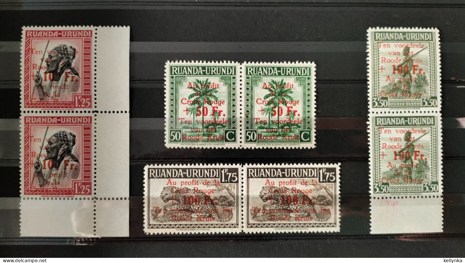 Ruanda Urundi - 150/153 - En Paire - Croix Rouge - 1944 - MNH - Ongebruikt