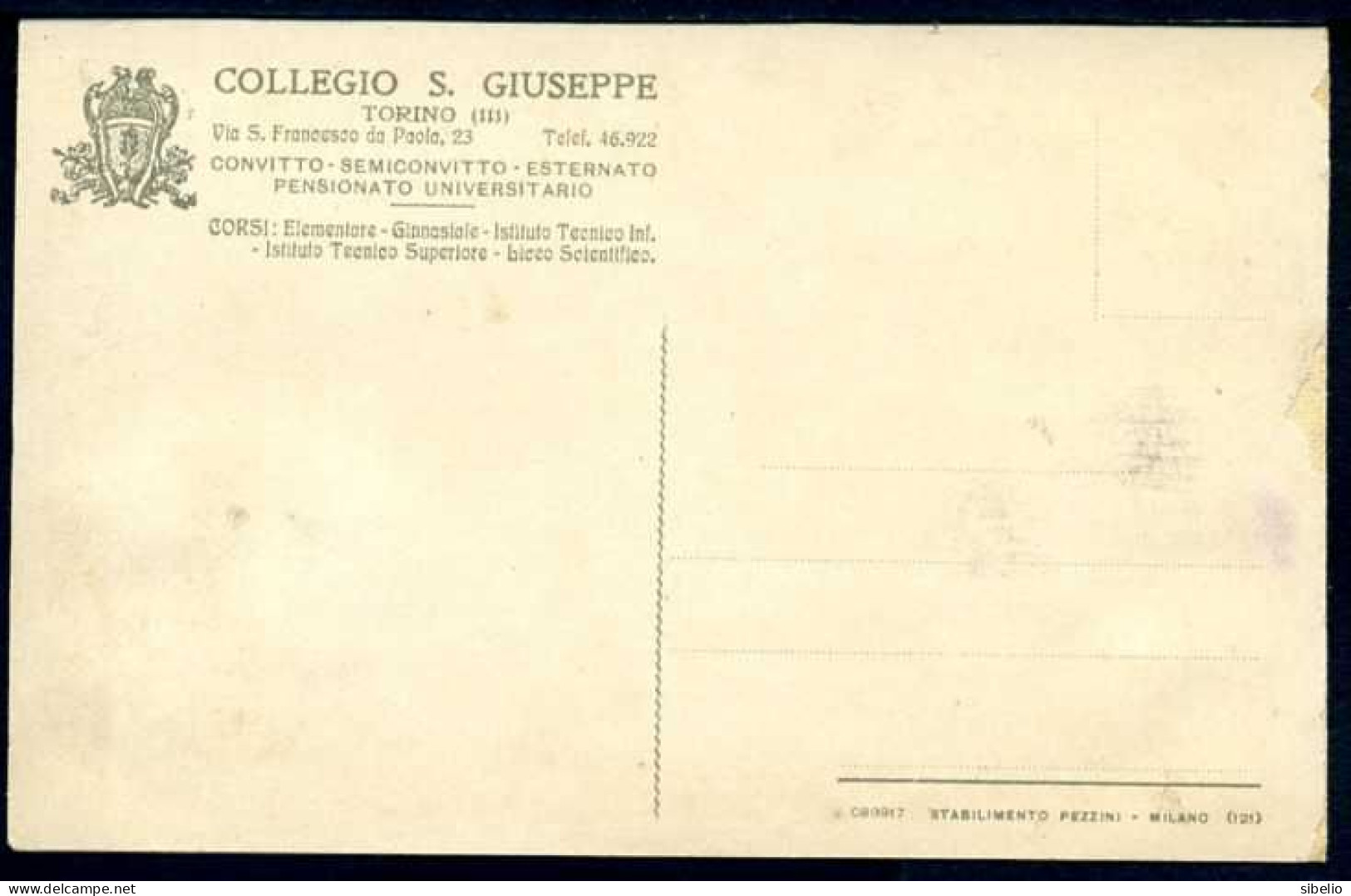 TORINO - Collegio San Giuseppe - Museo Zoologico - Non Viaggiata - Rif. 00722 - Other & Unclassified