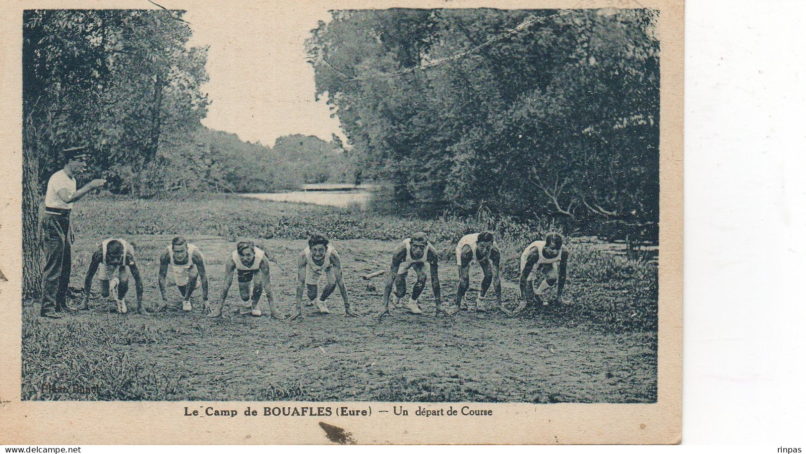 (27) BOUAFLES LE CAMP Un Départ De Course Militaire Sport Atlhétisme Tampon Ligue Maritime Et Coloniale (Eure) - Autres & Non Classés