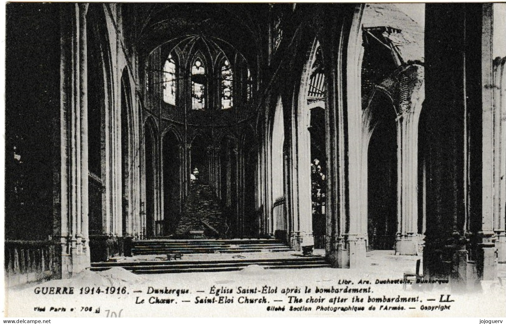 Dunkerque, église Saint Eloi Après Le Bombardeent, Guerre 1914-1916 - Dunkerque