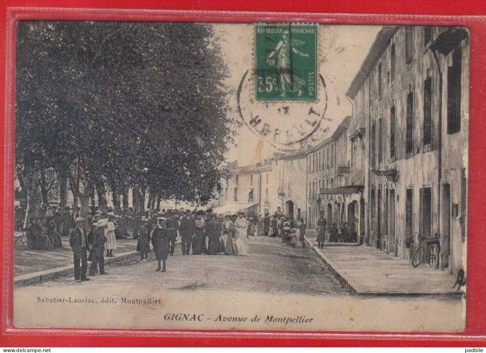 Carte Postale 34. Gignac  Avenue De Montpellier  Très Beau Plan - Gignac