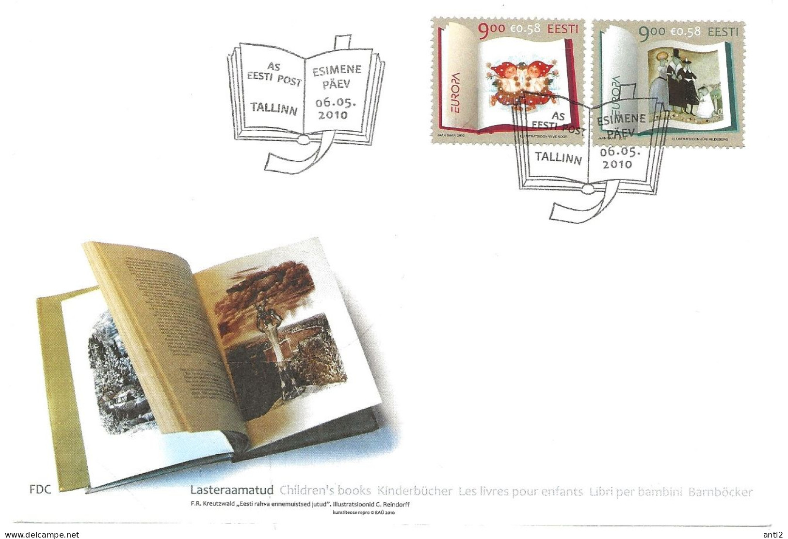 Estonia Eesti Estland 2010 Europe: Children's Books.  Mi 664-665   FDC - Estonie