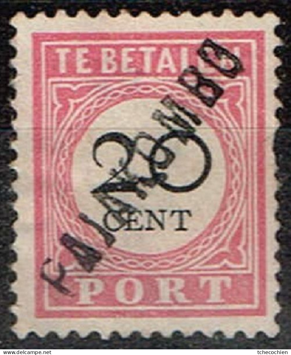 Indes Néerlandaises - 1892-1909 - Y&T Taxe N° 18*, Neuf Avec Trace De Charnière, Surchargé Pajakombo - Indes Néerlandaises