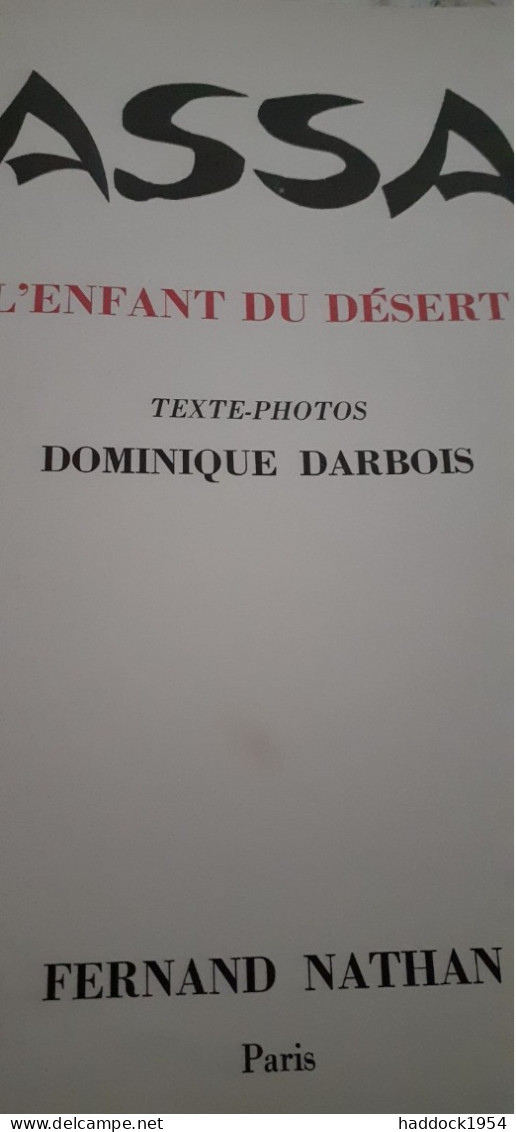 HASSAN L'enfant Du Desert DOMINIQUE DARBOIS Nathan 1961 - Otros & Sin Clasificación