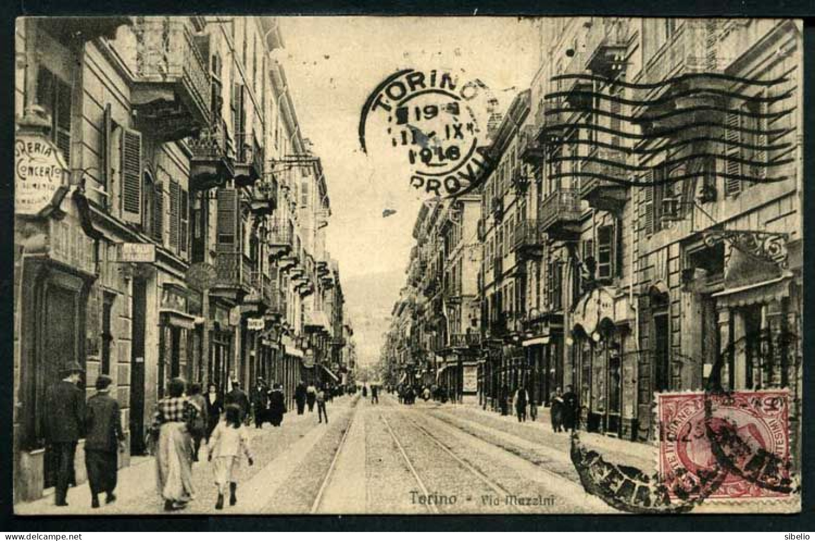 TORINO - Via Mazzini  - Viaggiata 1916 - Rif. 15565 - Autres & Non Classés