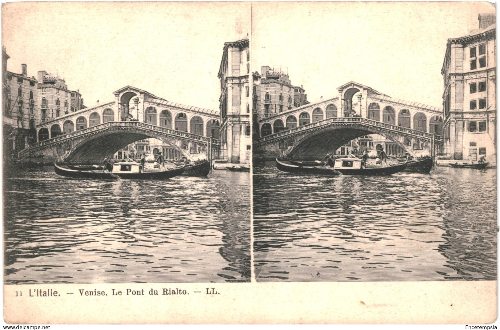 CPA Carte Postale Stéréoscopique Vierge Italie  Venise Pont Du Rialto VM80955 - Venezia (Venice)