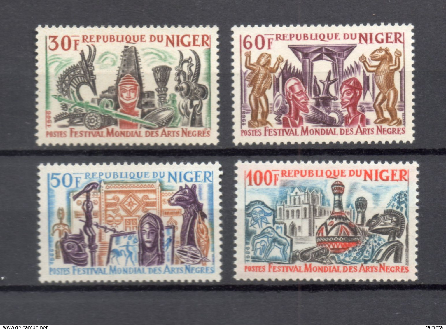 NIGER N° 174 à 177   NEUFS SANS CHARNIERE  COTE 5.50€    FESTIVAL DES ARTS NEGRES - Niger (1960-...)