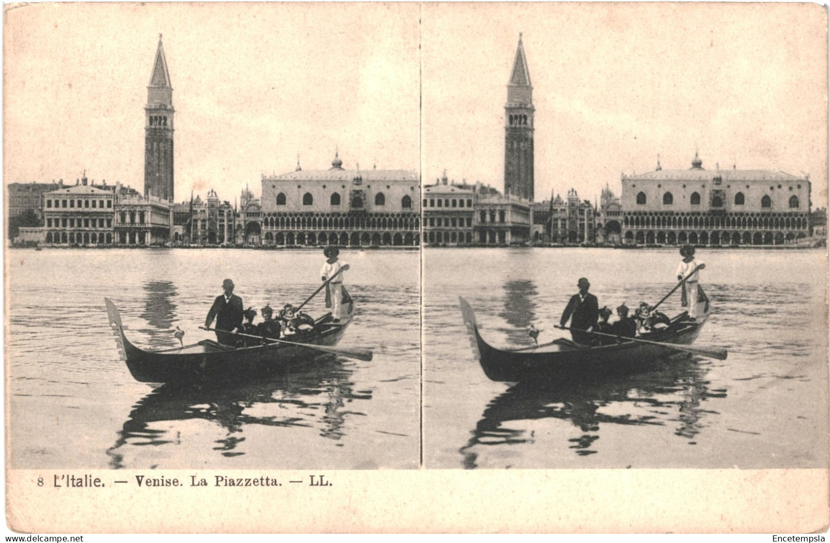 CPA Carte Postale Stéréoscopique Vierge Italie  Venise La Piazzetta  VM80956 - Venezia (Venice)