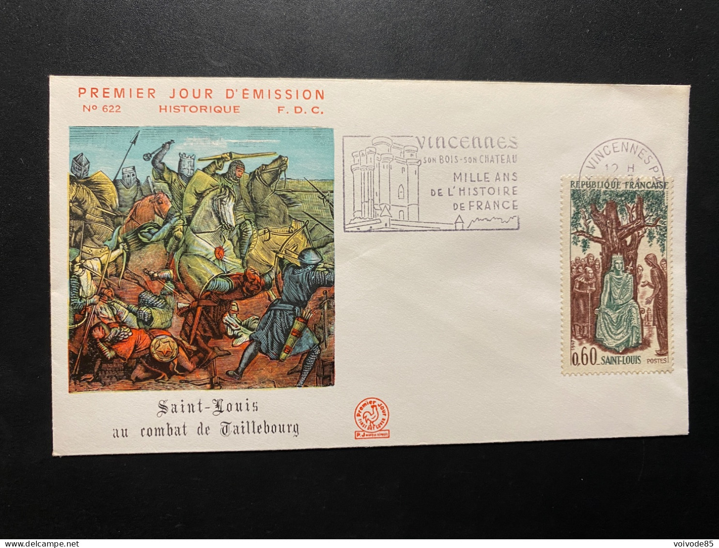 Enveloppe 1er Jour "Histoire De France - Saint Louis" 10/11/1967 - Flamme - 1539 - Historique N° 622 - 1960-1969