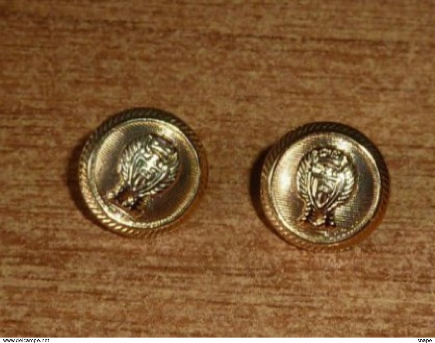 Paio Bottoni Piccoli PS Polizia - Per Cappellino -  Anni 80  - Italian Police Buttons -  Vintage - Marked (255) - Police & Gendarmerie