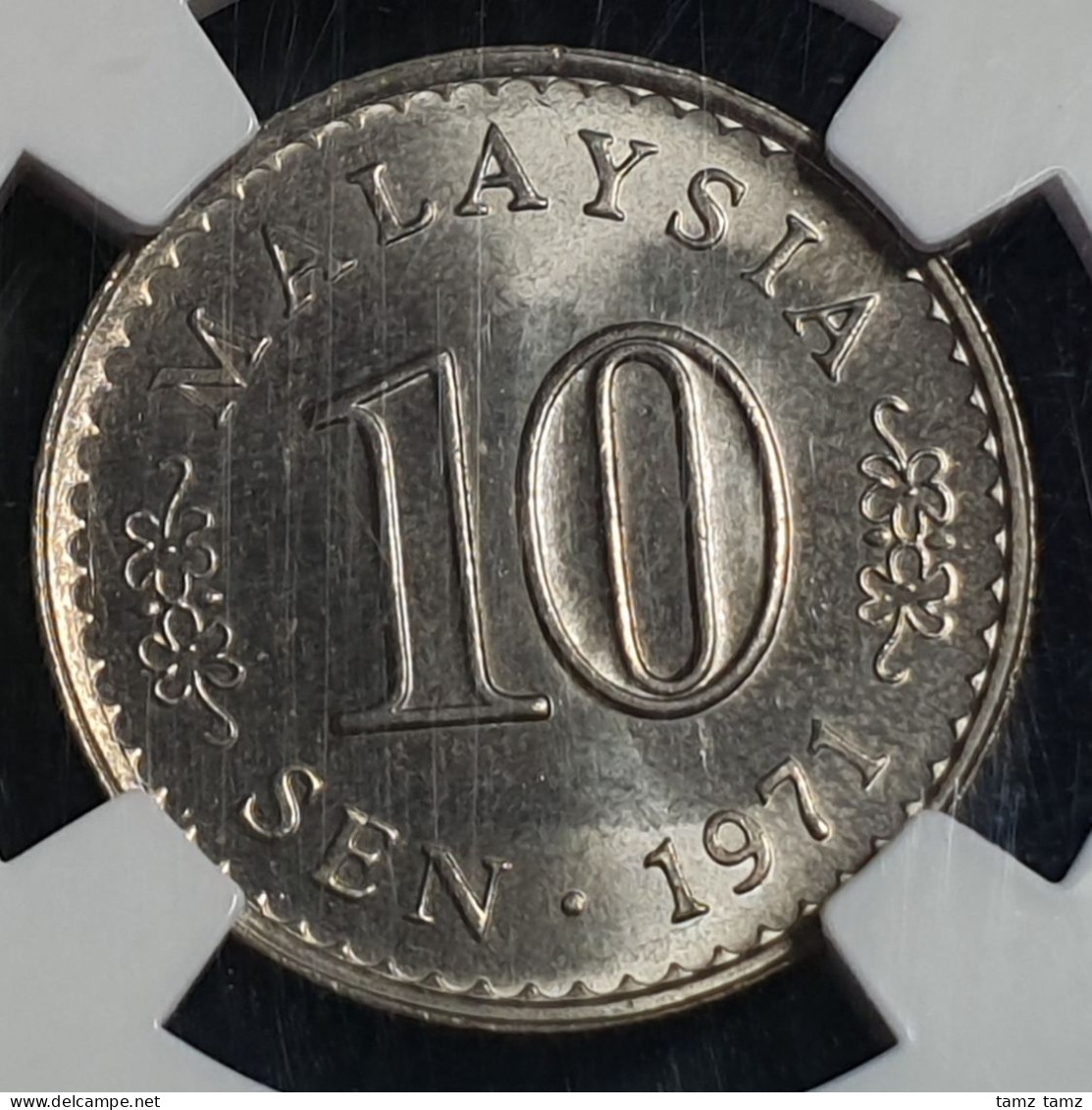 Malaysia 10 Sen 1971 V2 Dot Without Line Scarce Very Low Mintage 1971 NGC MS 66 - Malaysia