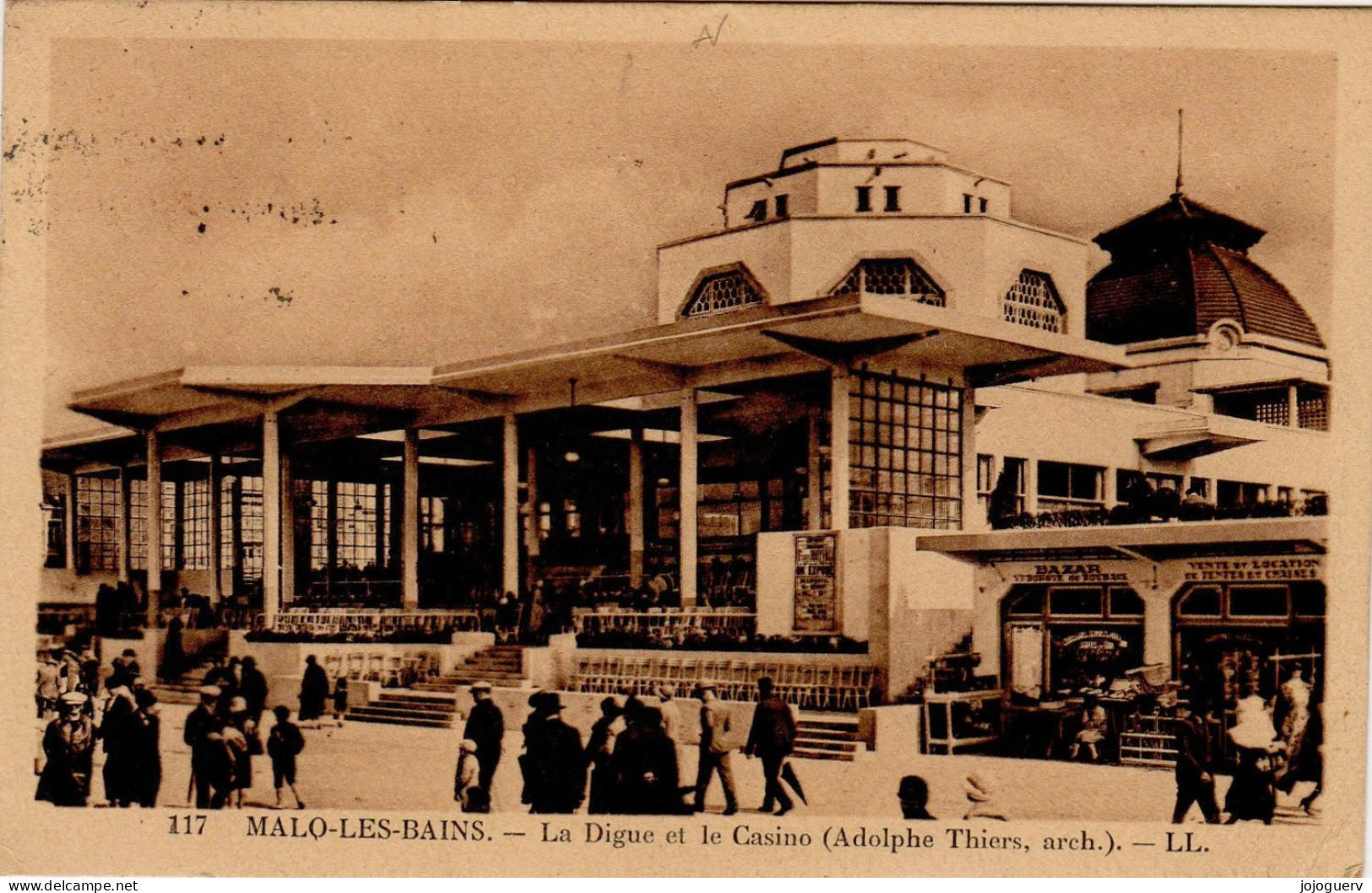 Malo Les Bains  Dunkerque  La Digue Et Le Casino ( Logette Bazar , D'un Chasseur à Son Moniteur,  à Mayenne En 1936 - Malo Les Bains