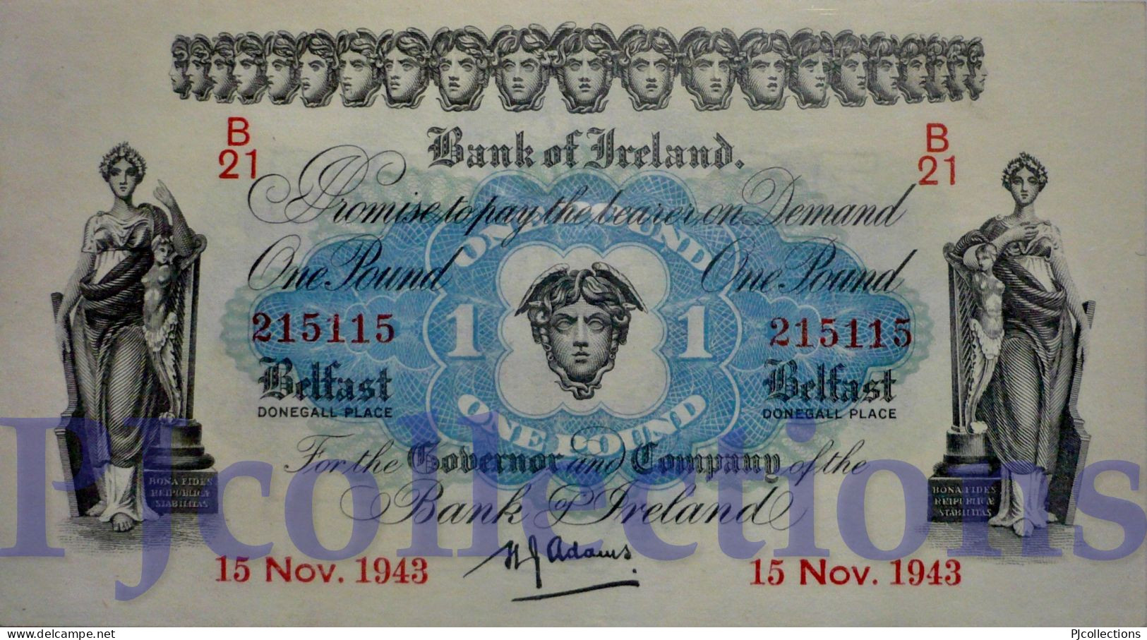 NORTHERN IRELAND 1 POUND 1943 PICK 55b AU/UNC - Ireland