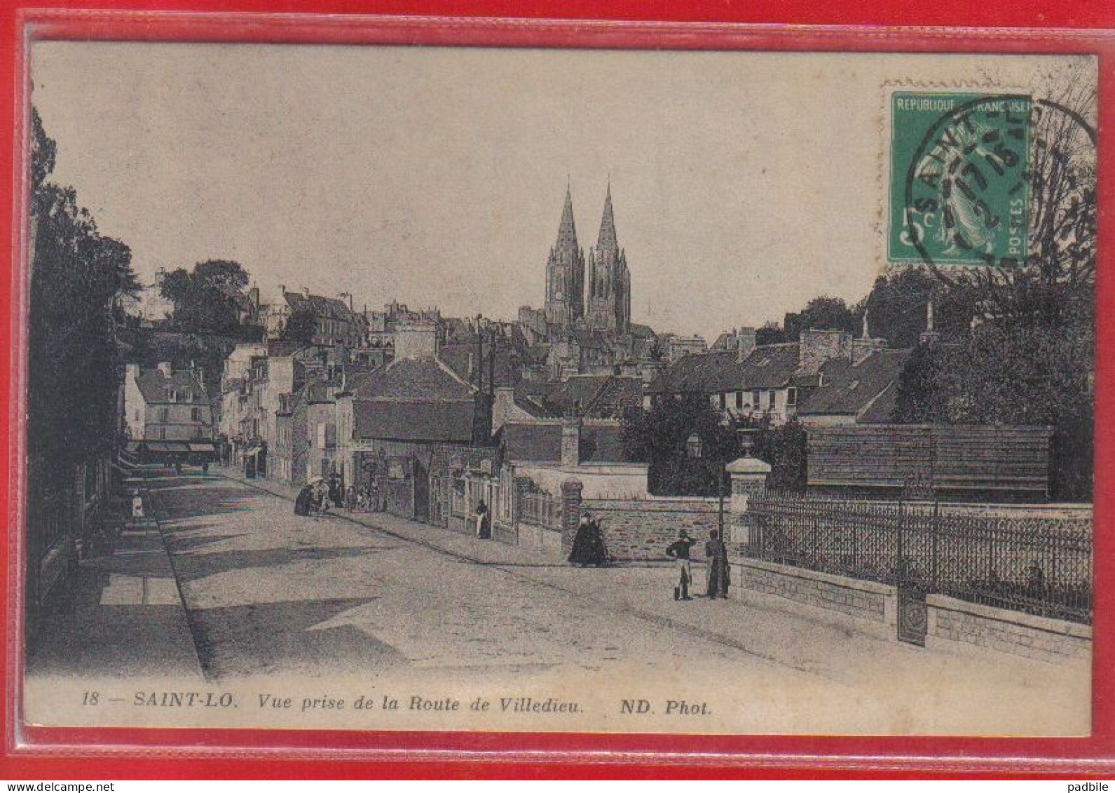 Carte Postale 50. Saint-Lô  Route De Villedieu  Très Beau Plan - Saint Lo