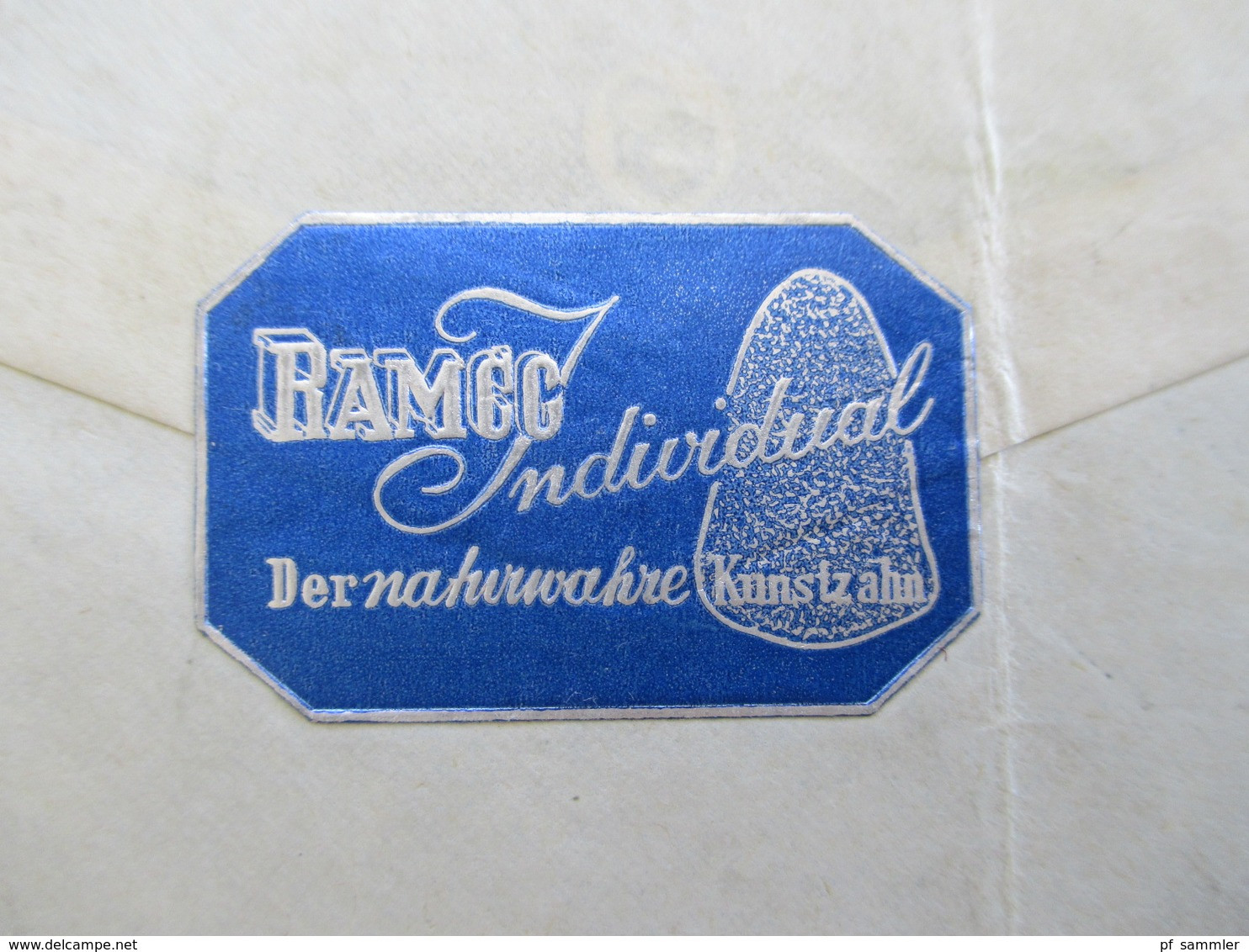 Liechtenstein 1943 Einschreiben mit OKW Mehrfachzensur S.A. Ramco Fabrique de dents artificielles / Vignette Kunstzahn