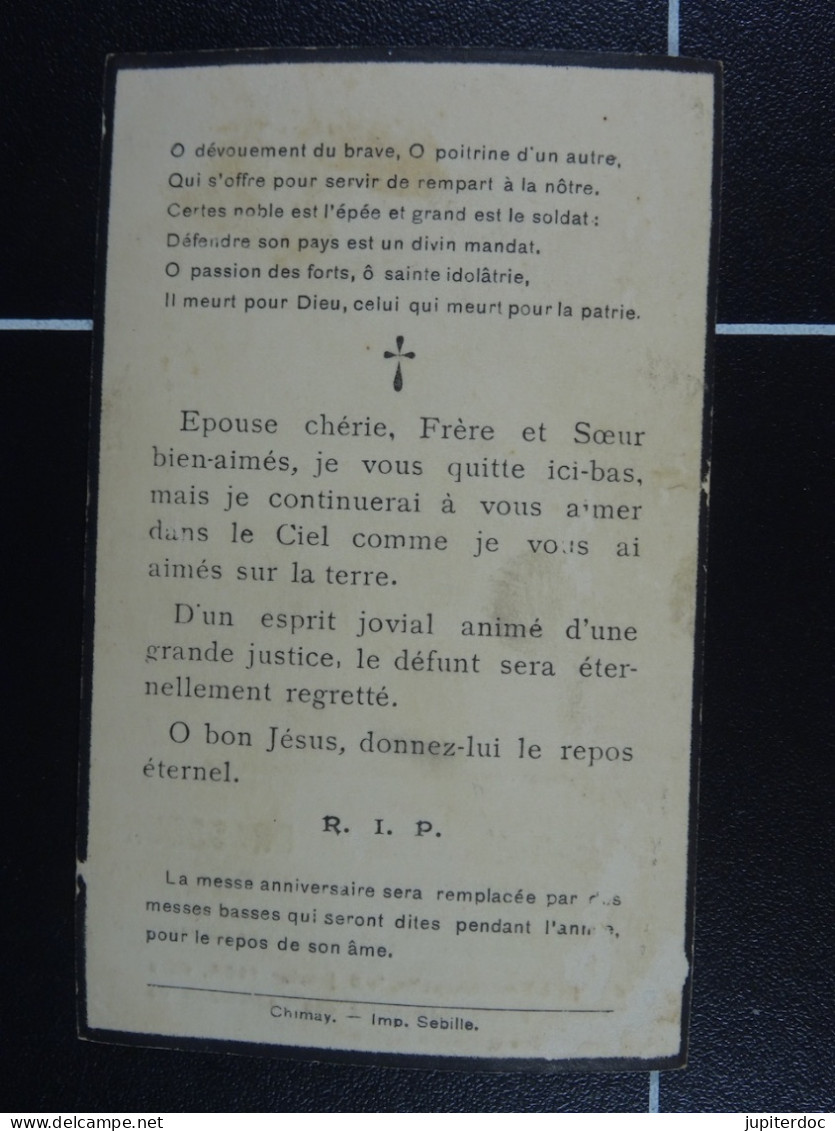 Gilles Brasseur Grand Invalide De Guerre Froidchapelle 1934 à 53 Ans  /34/ - Devotion Images