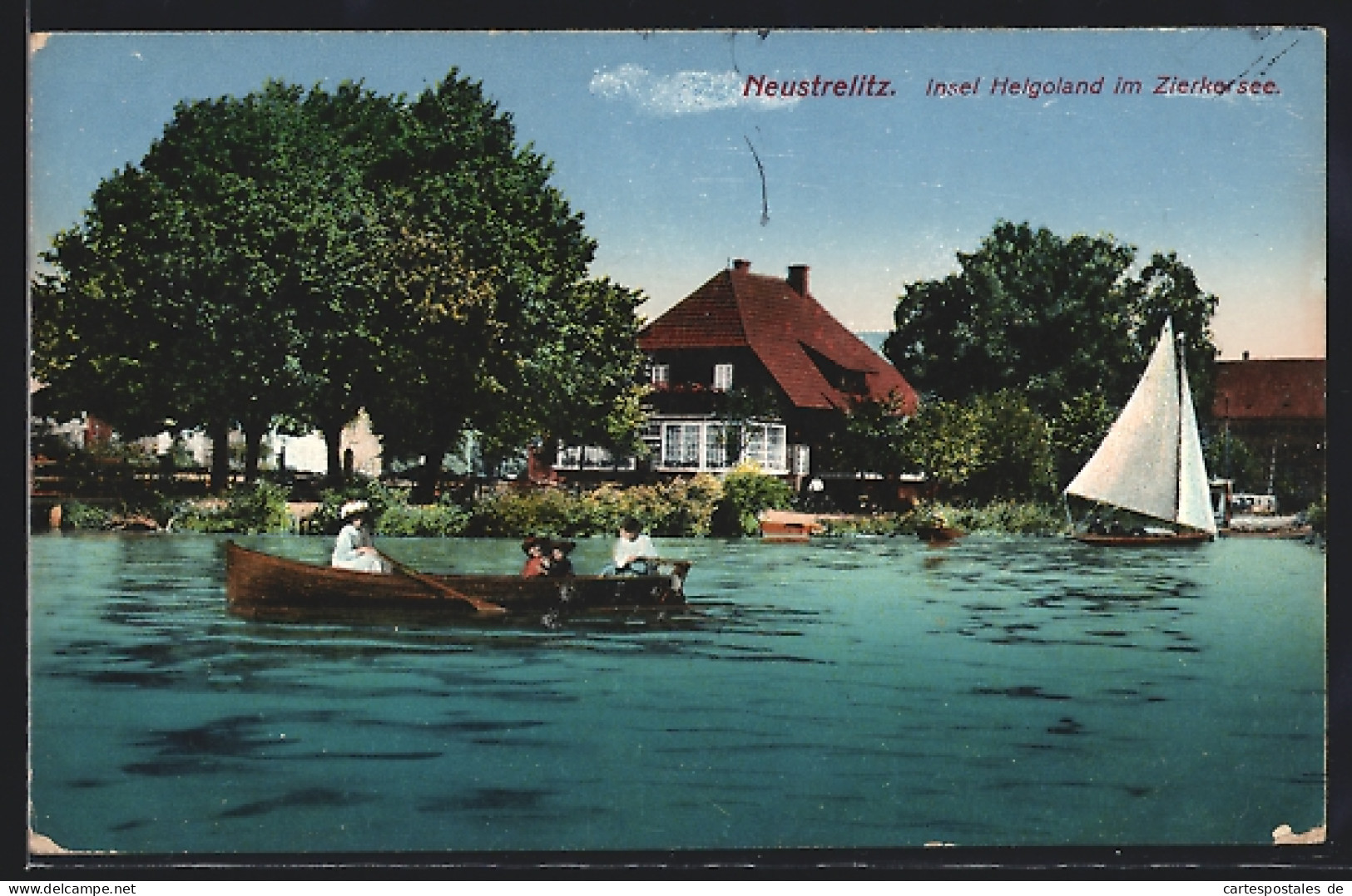 AK Neustrelitz, Insel Helgoland Im Zierkersee  - Neustrelitz