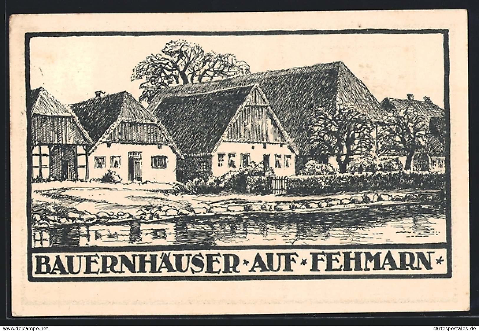 Künstler-AK Fehmarn, Blick Zu Den Bauernhäusern  - Fehmarn