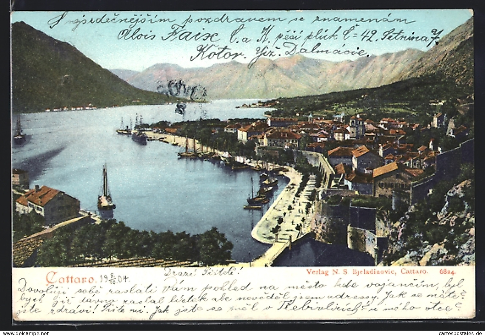 AK Kotor / Cattaro, Blick Auf Hafen Und Stadt  - Montenegro