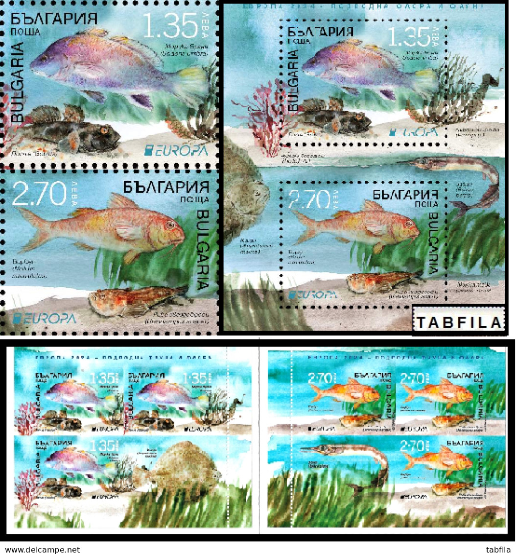 BULGARIA - 2024 - Europa-CEPT - Marine Flora And Fauna - 2v + Bl + Book - MNH - Neufs