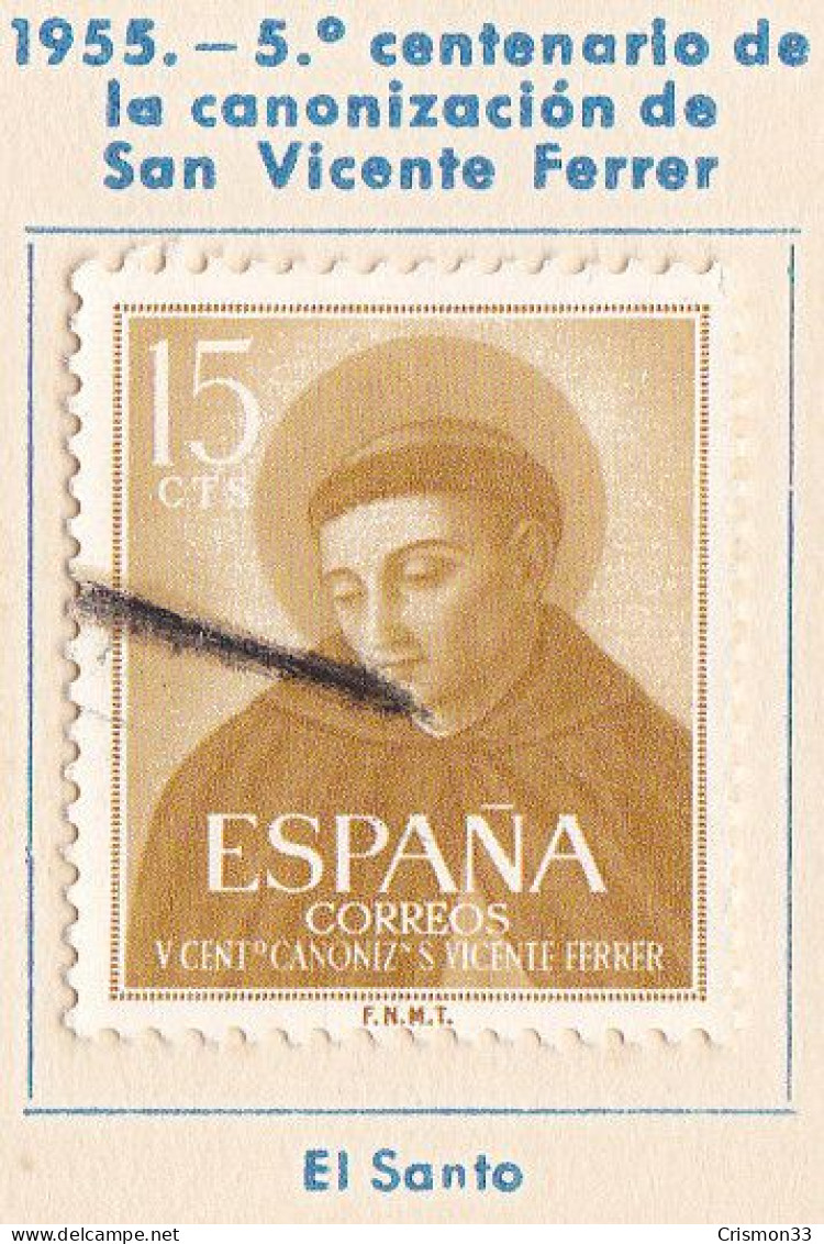 1955 - ESPAÑA - V CENTENARIO DE LA CANONIZACION DE SAN VICENTE FERRER - EDIFIL 1183 - Usados
