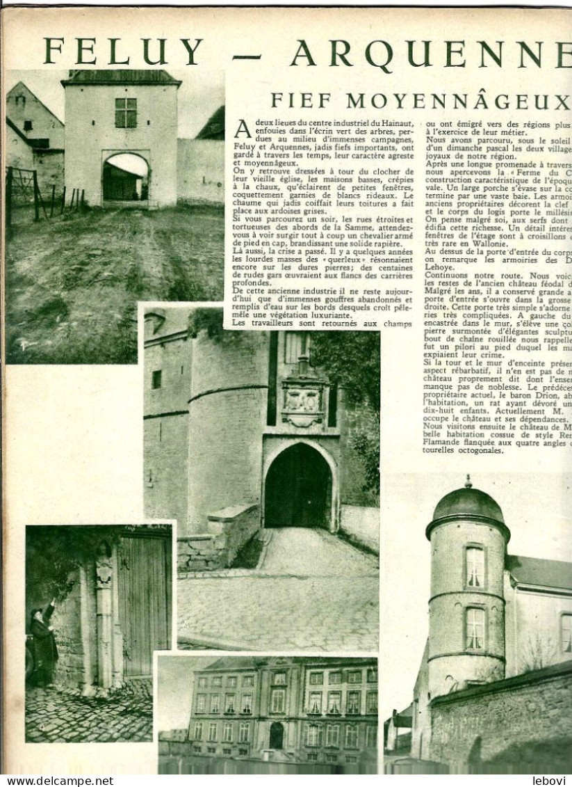 «FELUY-ARQUENNES Fief Moyenâgeux» Article De 2 Pages (8 Photos) Dans « A-Z » Hebdomadaire Illustrée N° 11 (03/06/1934) - Belgium
