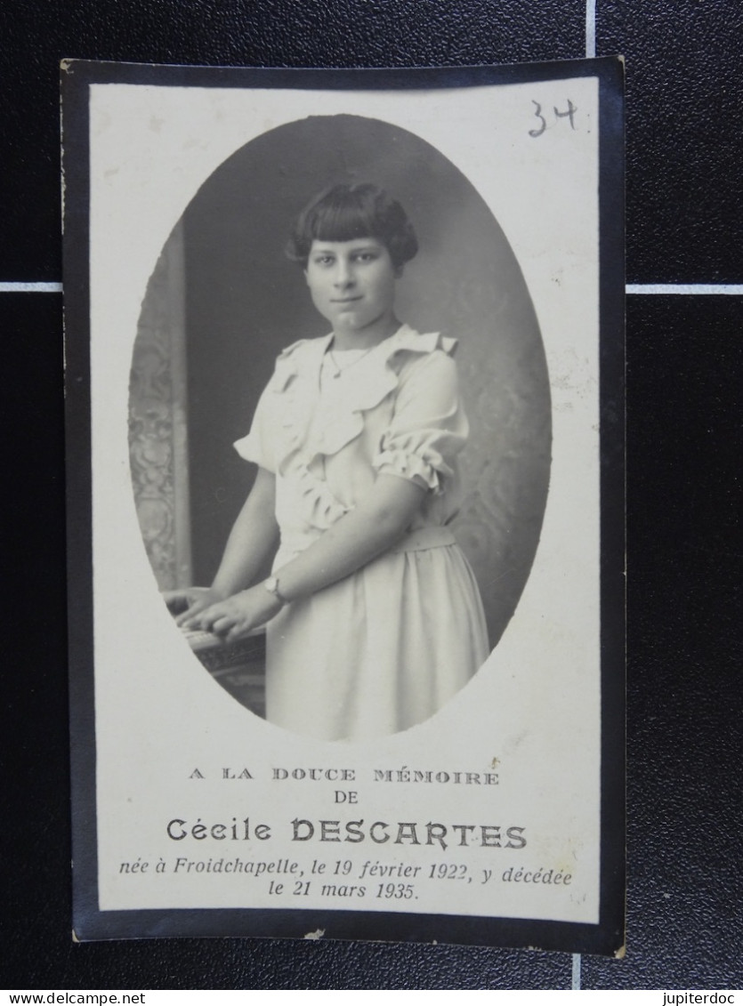 Cécile Descartes Froidchapelle 1922  1935  /35/ - Devotion Images