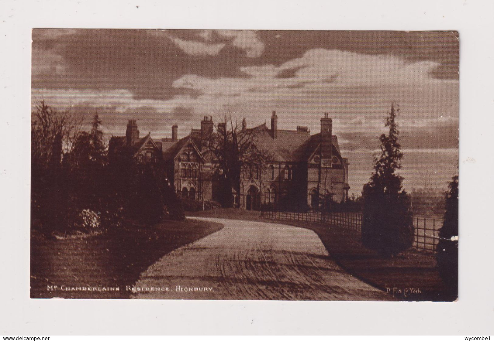 ENGLAND - Birmingham Highbury Chamberlains Residence Unused Vintage Postcard - Birmingham