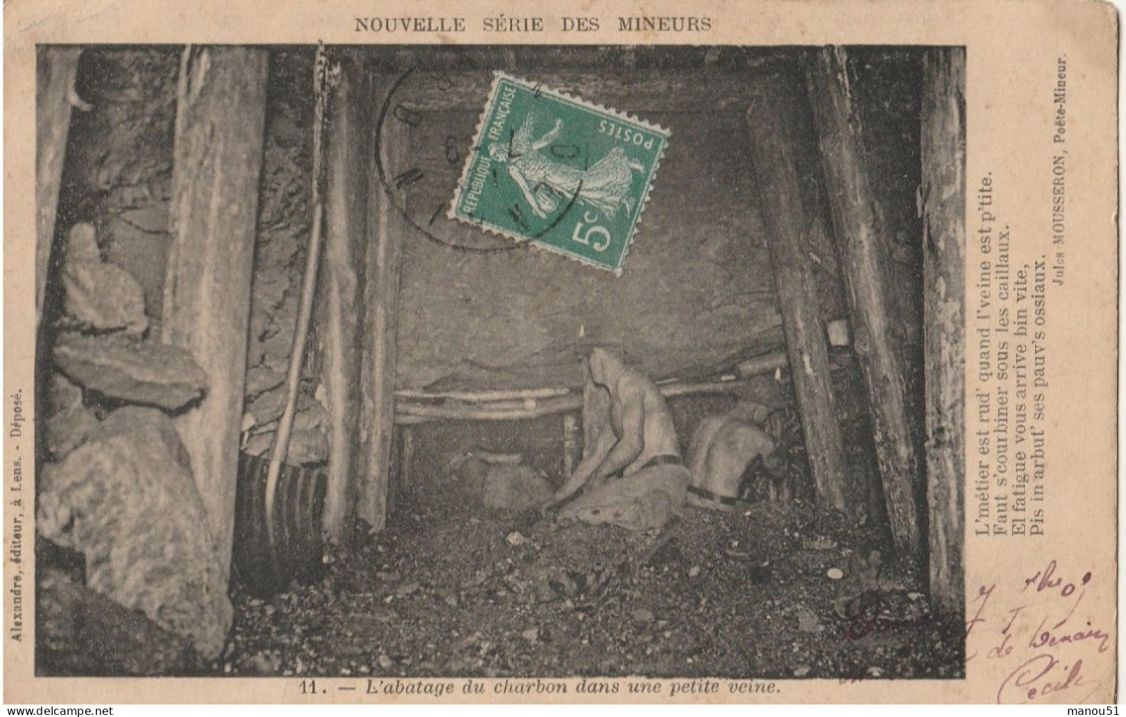 NOUVELLE SERIE Des MINEURS : L'abattage Du Charbon Dans Une Petite Veine - Mines