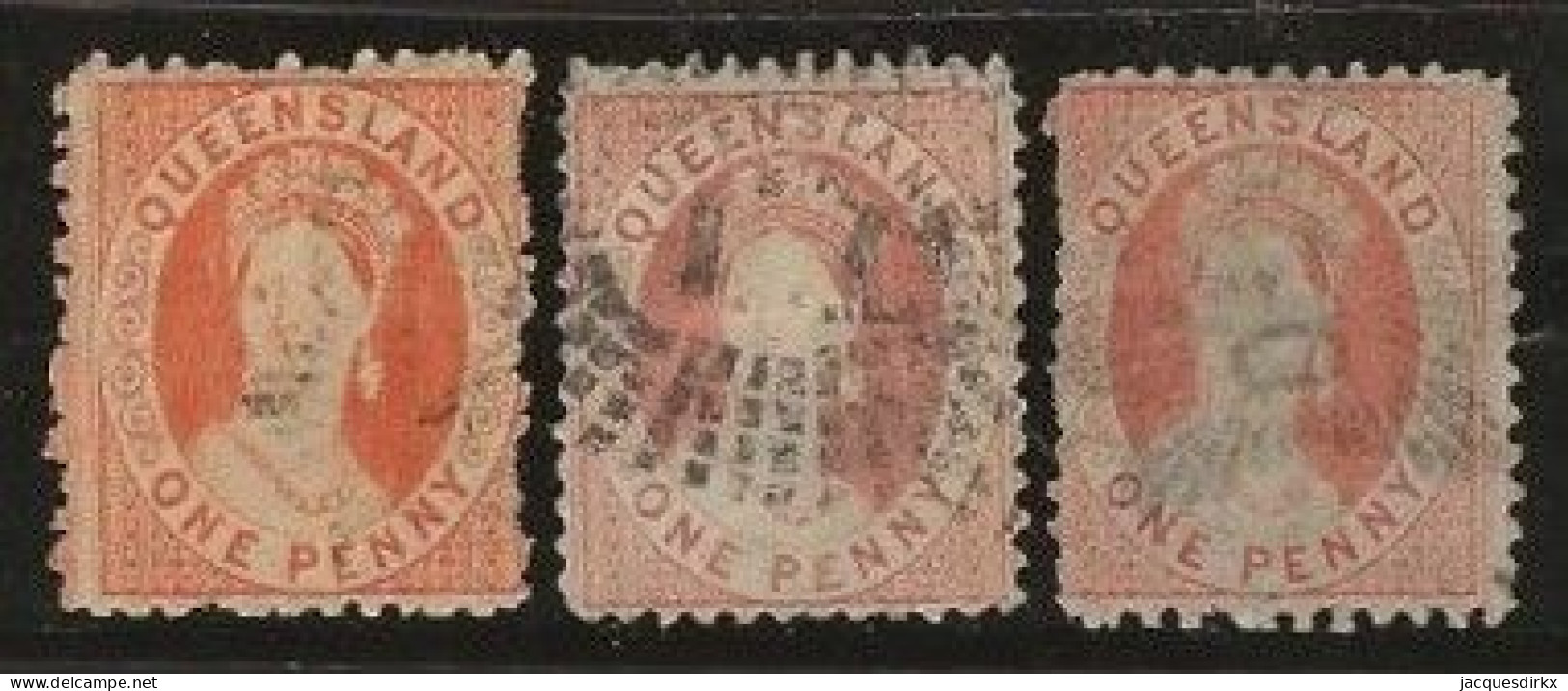 Queensland    .   SG    .   83  3x    .   O      .     Cancelled - Used Stamps