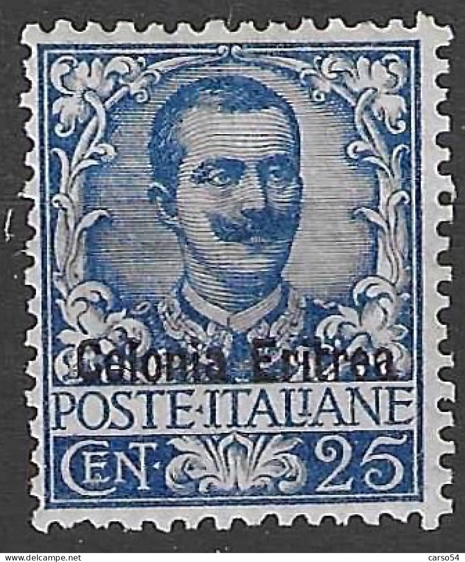 ERITREA Francobollo D’Italia Del 1901da 25 Cent. Sovrastampa Colonia Eritrea (Sassone 24) Valore 1.625 Euro - Eritrea