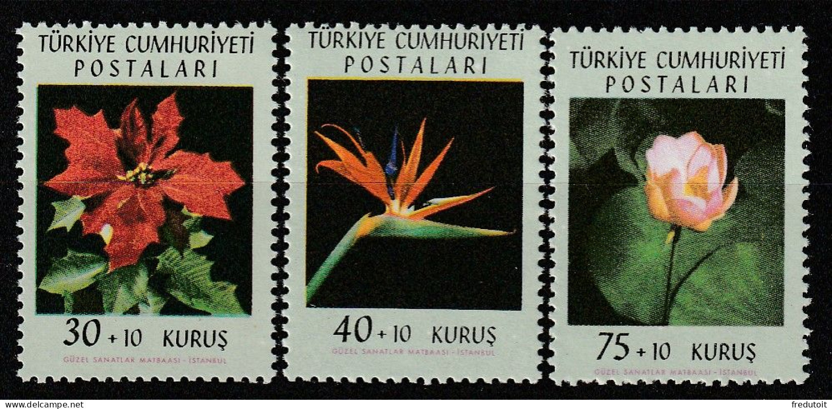 TURQUIE - N°1618/20 ** (1962) Fleurs - Ongebruikt