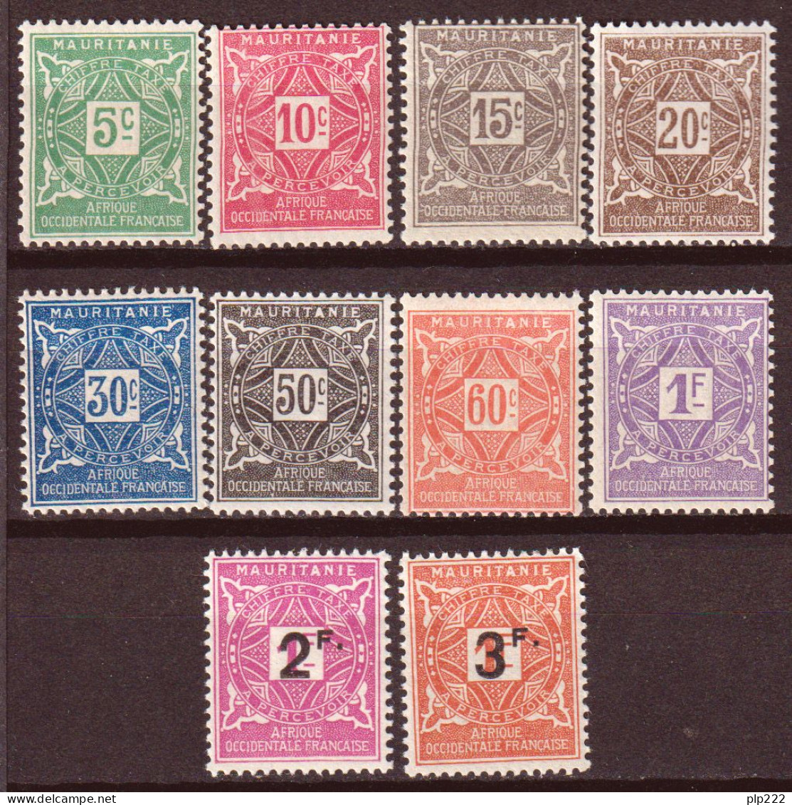 Mauritania 1914/27 Segnatasse Y.T.17/26 */MH VF/F - Unused Stamps