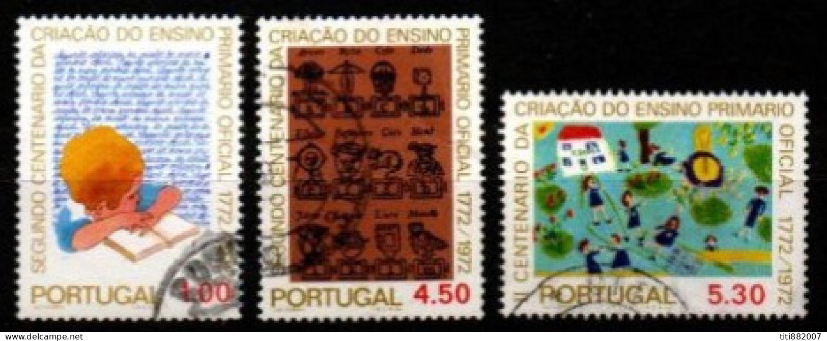 PORTUGAL    -   1973.    Y&T N° 1196 à 1198 Oblitérés.    Enseignement Primaire - Oblitérés