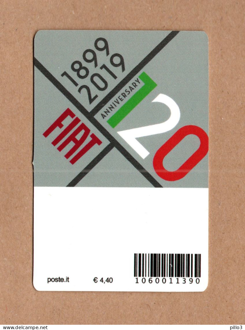 ITALIA  :  Tessera Filatelica -120° Della Fondazione Della FIAT - 4.07.2019 - Philatelic Cards