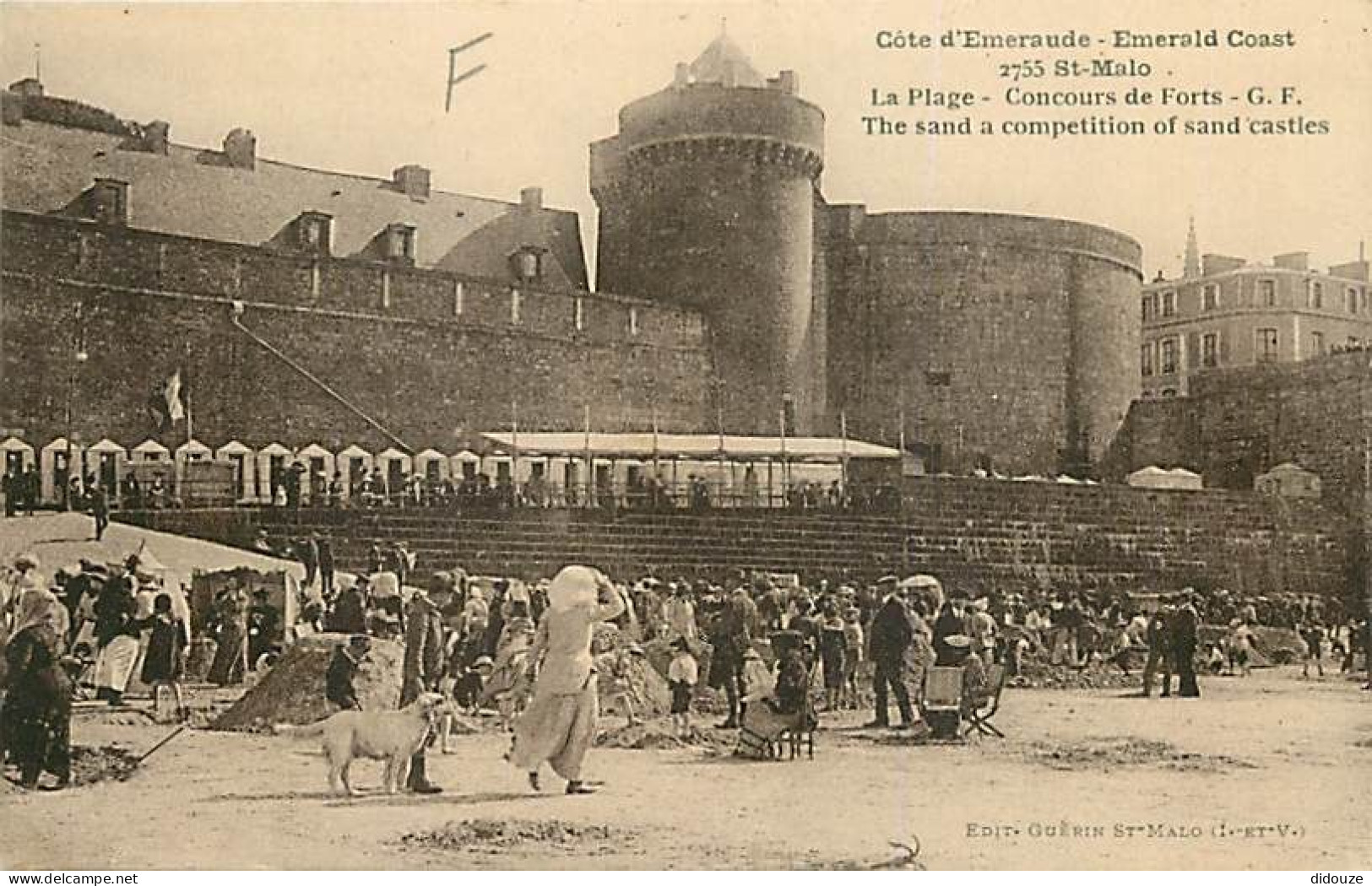 35 - Saint Malo - La Plage - Concours De Forts - Chateaux De Sable - Animée - Chiens - CPA - Voir Scans Recto-Verso - Saint Malo