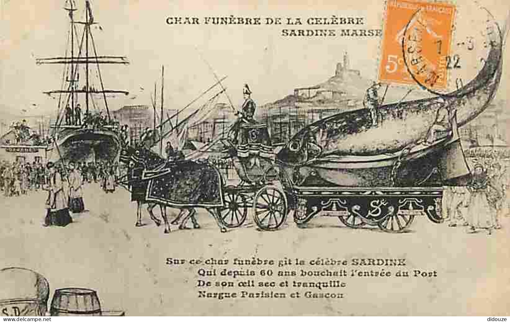 13 - Marseille - Char Funèbre De La Célèbre Sardine Marseillaise - CPA - Voir Scans Recto-Verso - Unclassified