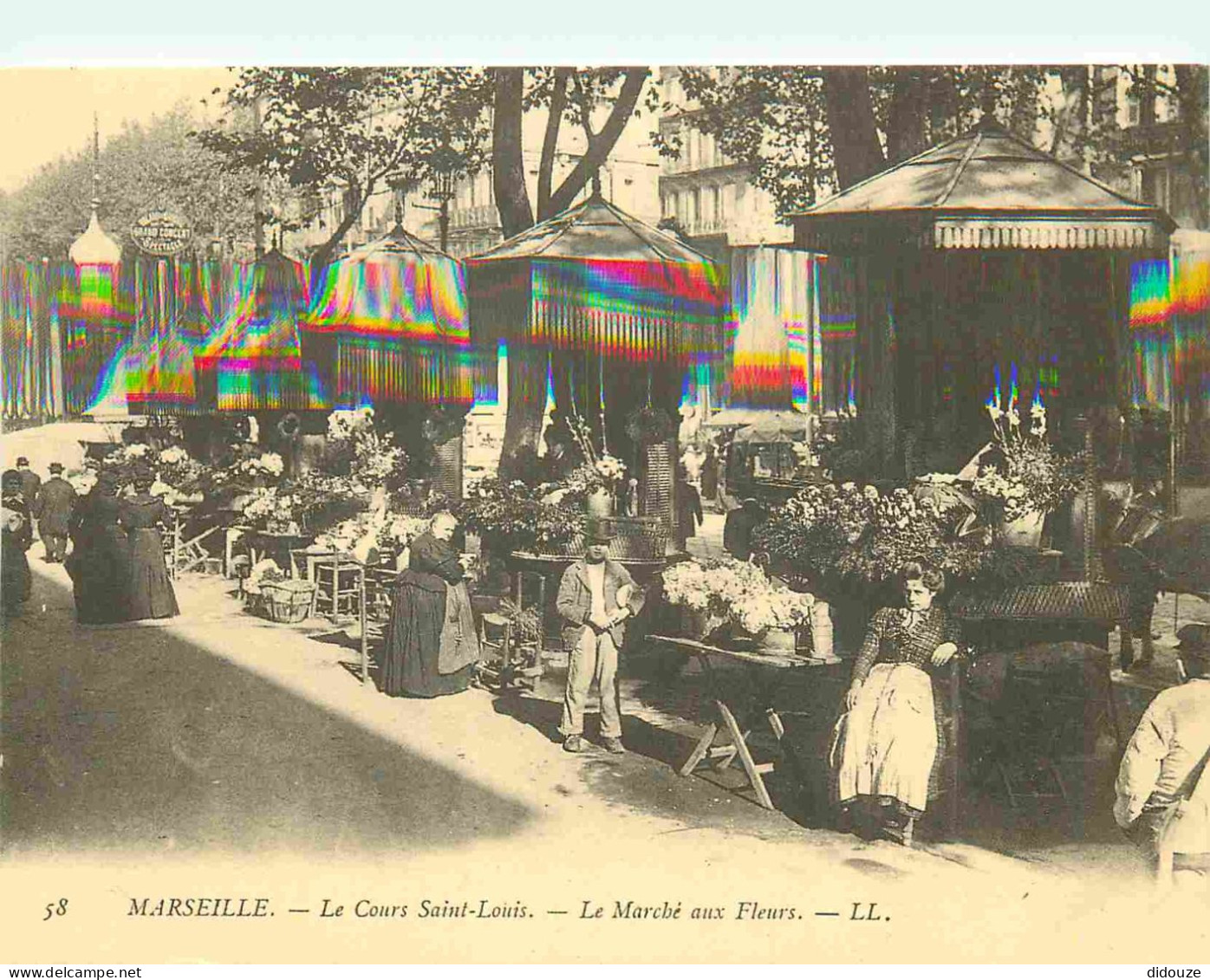 Reproduction CPA - 13 Marseille - Le Cours Saint-Louis - Le Marché Aux Fleurs - C'était La France - No 517 - CPM Format  - Non Classés