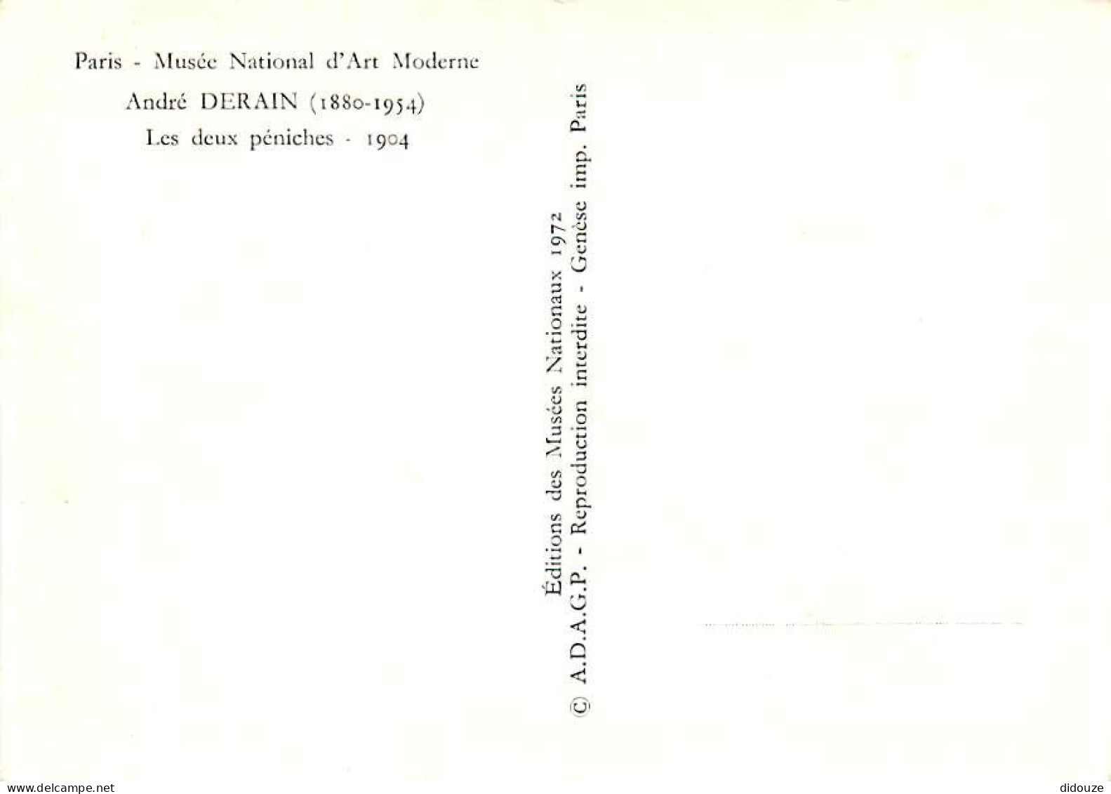 Art - Peinture - André Derain - Les Deux Péniches - 1904 - CPM - Carte Neuve - Voir Scans Recto-Verso - Malerei & Gemälde