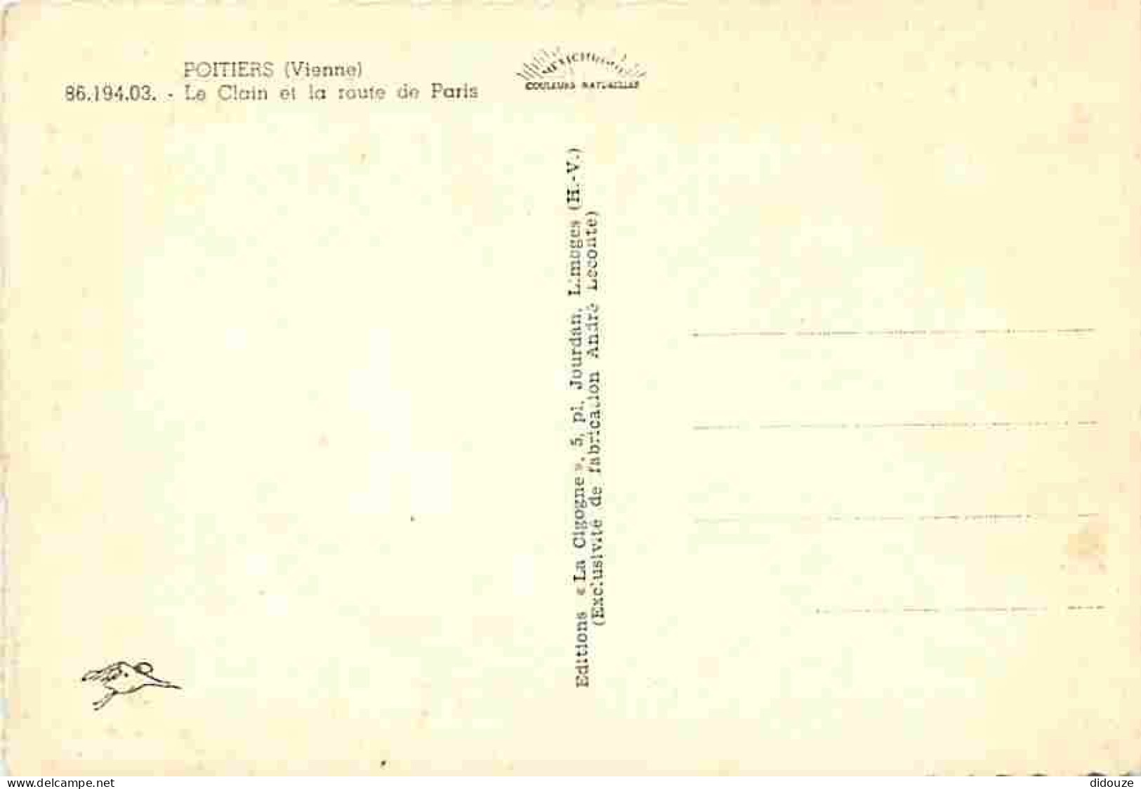 86 - Poitiers - Le Clain - La Route De Paris - Vue Aérienne - CPM - Voir Scans Recto-Verso - Poitiers